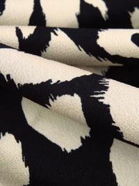 Black/Cream Polyester/Lycra Animal Print Pebble Charmeuse - NY Designer - 57W