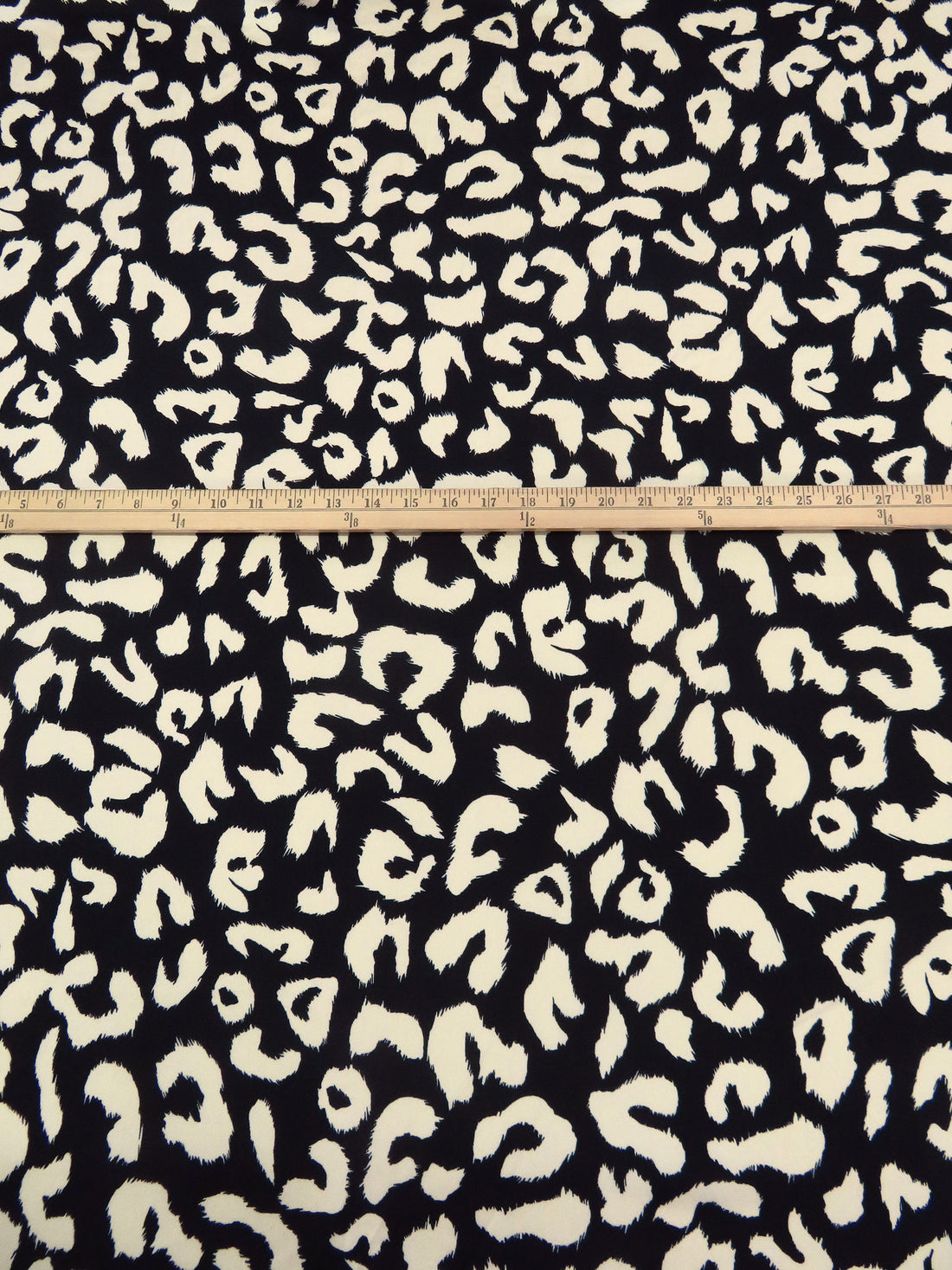 Black/Cream Polyester/Lycra Animal Print Pebble Charmeuse - NY Designer - 57W
