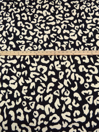 Black/Cream Polyester/Lycra Animal Print Pebble Charmeuse - NY Designer - 57W