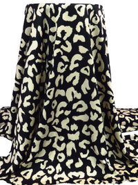 Black/Cream Polyester/Lycra Animal Print Pebble Charmeuse - NY Designer - 57W