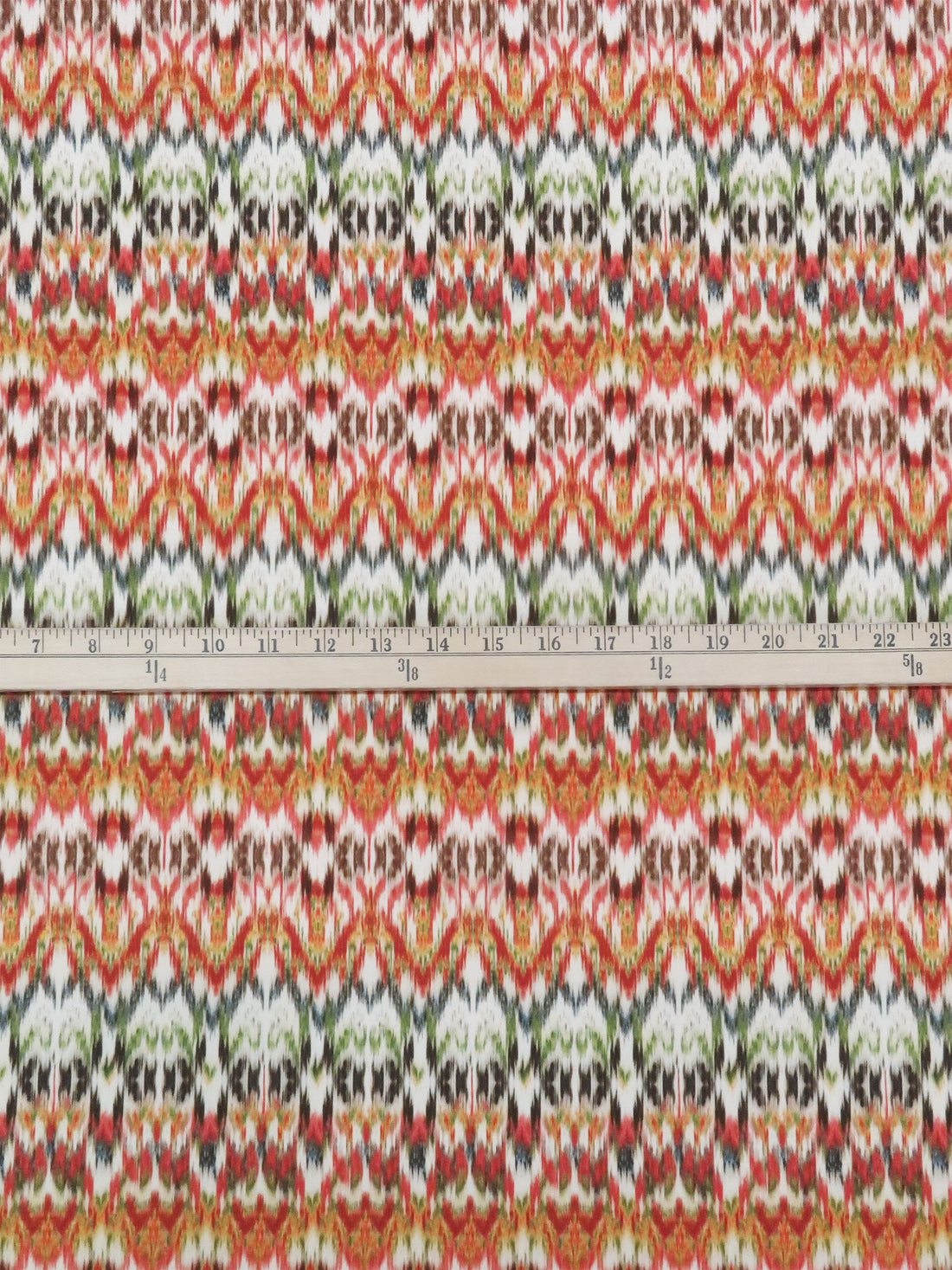 Cherry Red/Sand/Olive/Multi Nylon/Lycra Hazy Abstract Horizontal Stripe Print Swimwear/Activewear Knit 58W