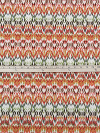 Cherry Red/Sand/Olive/Multi Nylon/Lycra Hazy Abstract Horizontal Stripe Print Swimwear/Activewear Knit 58W