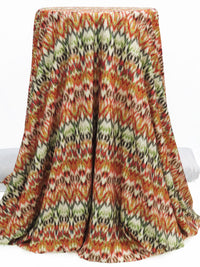 Cherry Red/Sand/Olive/Multi Nylon/Lycra Hazy Abstract Horizontal Stripe Print Swimwear/Activewear Knit 58W