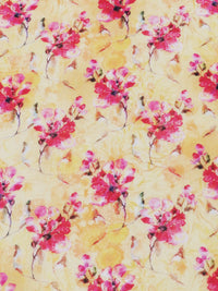 Soft Goldenrod/Bright Fruit Punch Pink/Dark Navy/Multi 100% Cotton Floral Bunches Print Lawn 43W