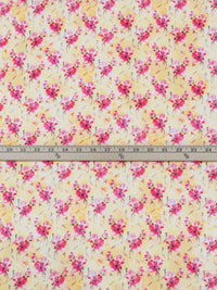 Soft Goldenrod/Bright Fruit Punch Pink/Dark Navy/Multi 100% Cotton Floral Bunches Print Lawn 43W