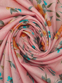 Peach Burst/Pumpkin/Vivid Teal/Multi 100% Cotton Floral Print Lawn 44W