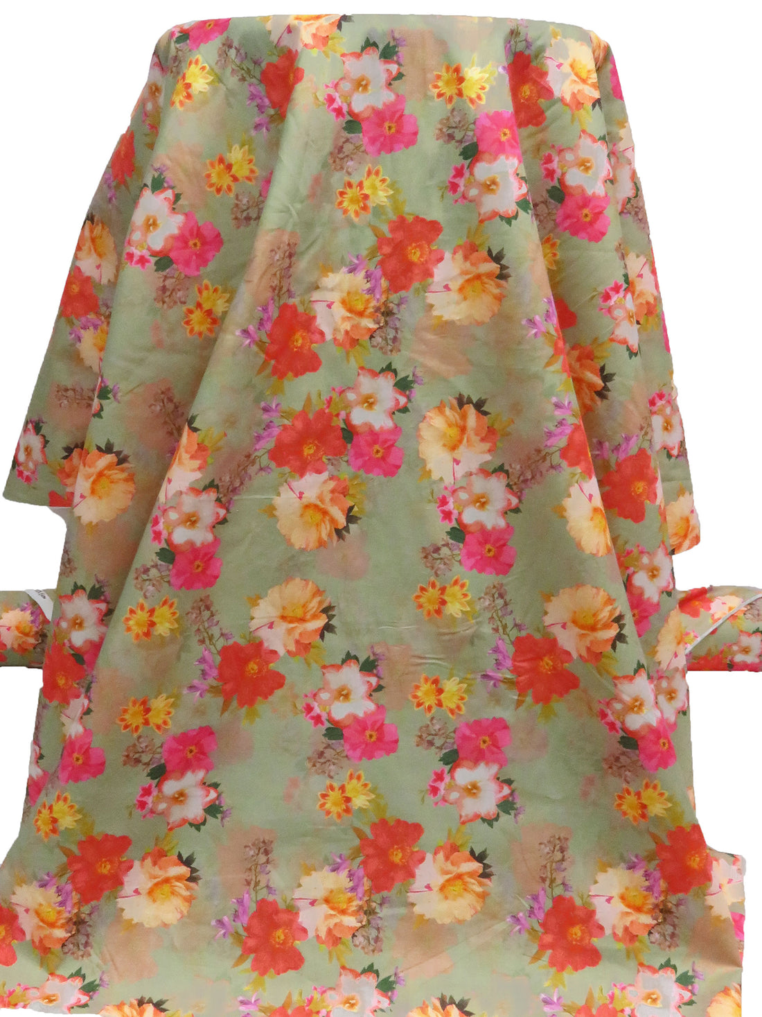 Willow Leaf/Saffron/French Rose/Multi 100% Cotton Floral Print Lawn 42W