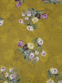 Dark Brass/Old Bamboo/Plum/Multi 100% Cotton Floral Cluster Print Lawn 43W