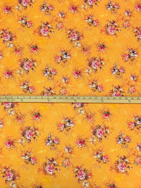 Goldenrod/White/Soft Red/Multi 100% Cotton Floral Print Lawn 42W