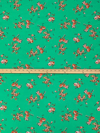 Ocean Green/Apricot/Soft Pink/Multi 100% Cotton Floral Print Lawn 43W