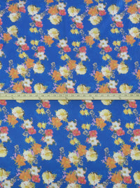 Cobalt/Tangerine/Iris Purple/Multi 100% Cotton Floral Print Lawn 42W