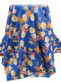 Cobalt/Tangerine/Iris Purple/Multi 100% Cotton Floral Print Lawn 42W