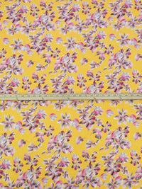 Amber Yellow/Magenta/Iron Gray/Multi 100% Cotton Floral Print Lawn 42W