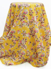 Amber Yellow/Magenta/Iron Gray/Multi 100% Cotton Floral Print Lawn 42W