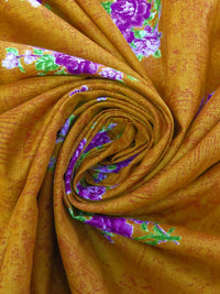 Dark Harvest Gold/Plum/Bud Green/Multi 100% Cotton Floral Print Lawn 42W