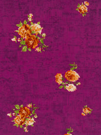 French Plum/Rust Orange/Green Onion/Multi 100% Cotton Floral Print Lawn 42W