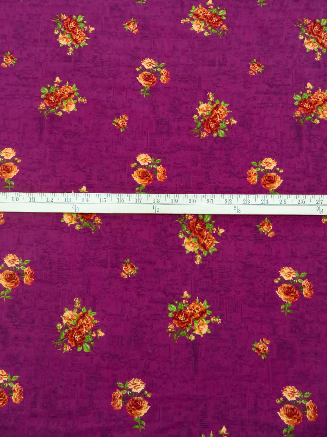 French Plum/Rust Orange/Green Onion/Multi 100% Cotton Floral Print Lawn 42W