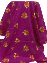 French Plum/Rust Orange/Green Onion/Multi 100% Cotton Floral Print Lawn 42W