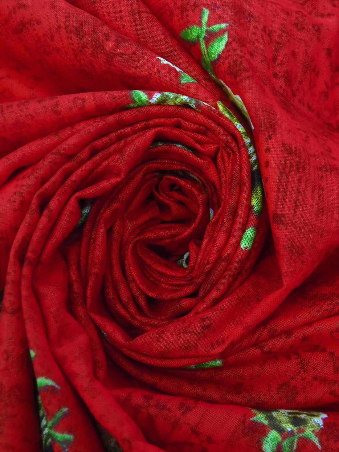 Spartan Crimson/Old Gold/White/Multi 100% Cotton Floral Print Lawn 42W