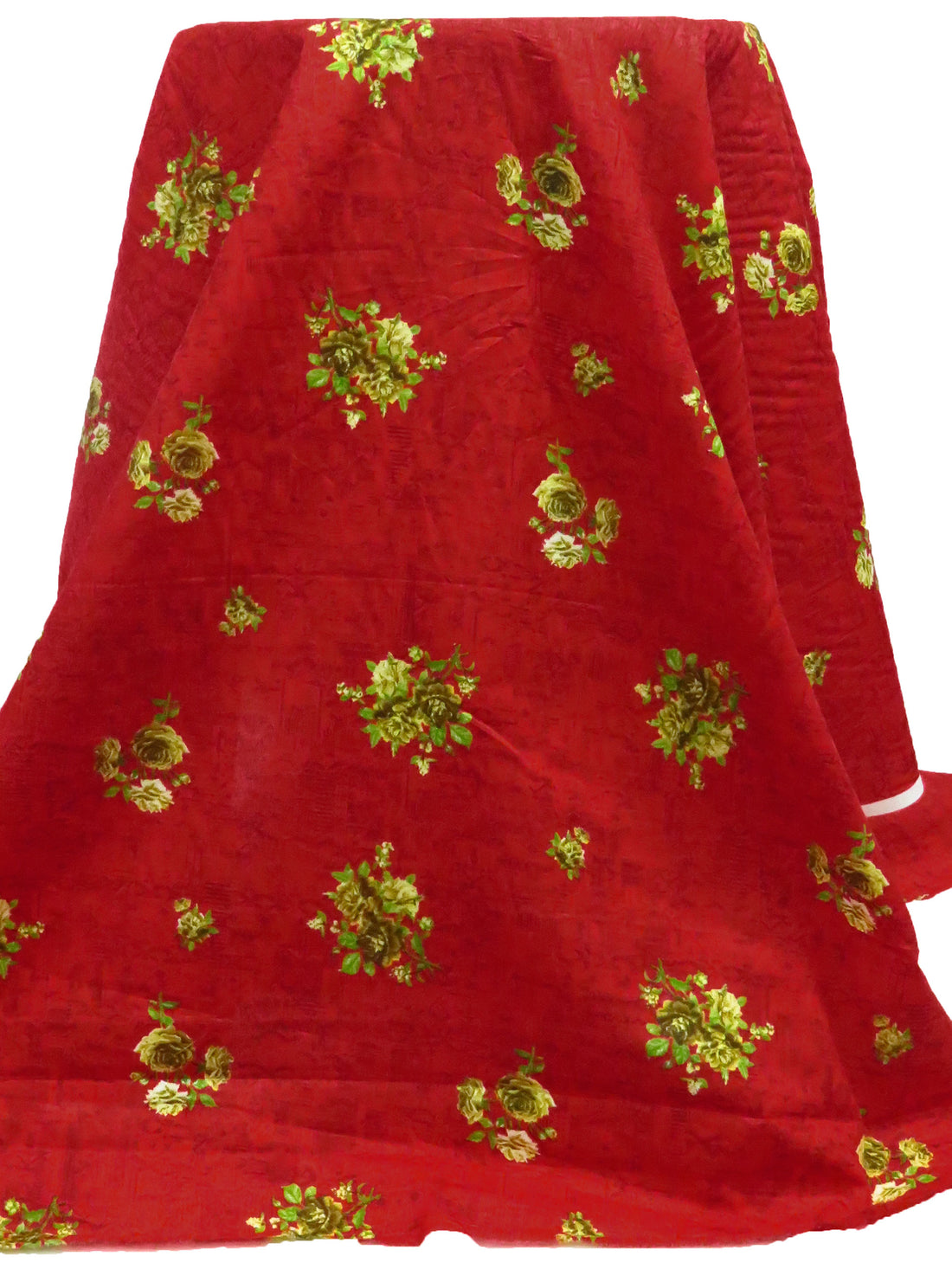 Spartan Crimson/Old Gold/White/Multi 100% Cotton Floral Print Lawn 42W