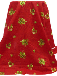 Spartan Crimson/Old Gold/White/Multi 100% Cotton Floral Print Lawn 42W