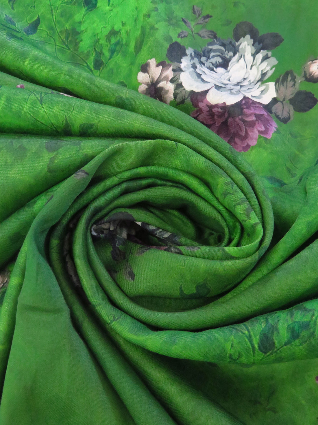 Sap Green/Old Mauve/Light Gray/Multi 100% Cotton Floral Print Lawn 42W