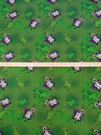 Sap Green/Old Mauve/Light Gray/Multi 100% Cotton Floral Print Lawn 42W