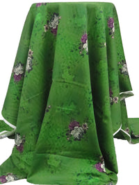 Sap Green/Old Mauve/Light Gray/Multi 100% Cotton Floral Print Lawn 42W