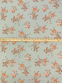 Gray Mist/Coral/Multi 100% Cotton Floral Print Lawn 42W