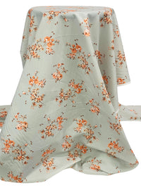 Gray Mist/Coral/Multi 100% Cotton Floral Print Lawn 42W