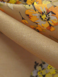 Camel/Marigold/Tangerine/Multi 100% Cotton Floral Print Lawn 42W