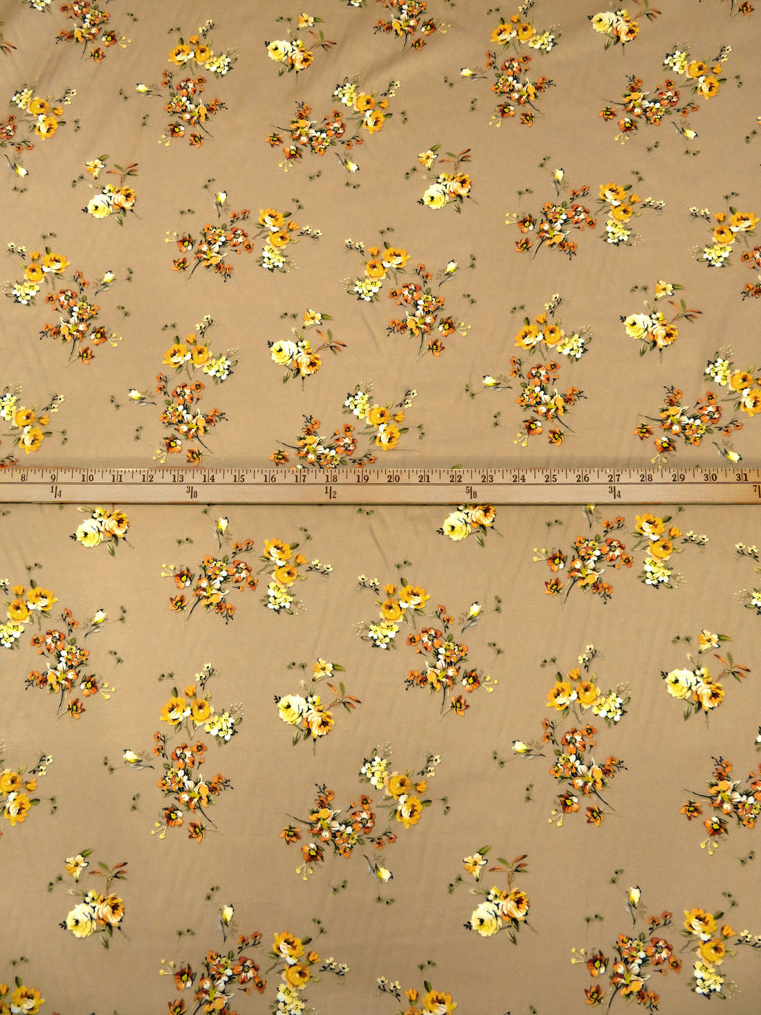 Camel/Marigold/Tangerine/Multi 100% Cotton Floral Print Lawn 42W