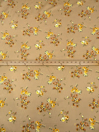 Camel/Marigold/Tangerine/Multi 100% Cotton Floral Print Lawn 42W