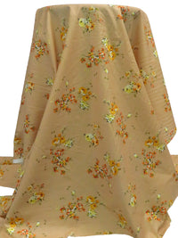 Camel/Marigold/Tangerine/Multi 100% Cotton Floral Print Lawn 42W