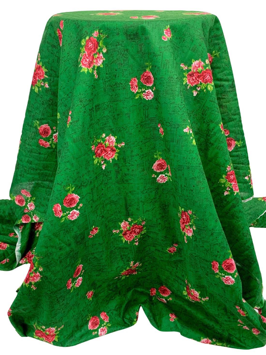 Royal Green/Fiery Rose/Multi 100% Cotton Floral Print Lawn 42W