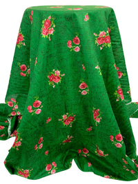 Royal Green/Fiery Rose/Multi 100% Cotton Floral Print Lawn 42W