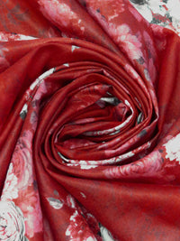 Sangria/White/Amaranth/Multi 100% Cotton Floral Print Voile 42W