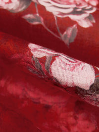 Sangria/White/Amaranth/Multi 100% Cotton Floral Print Voile 42W