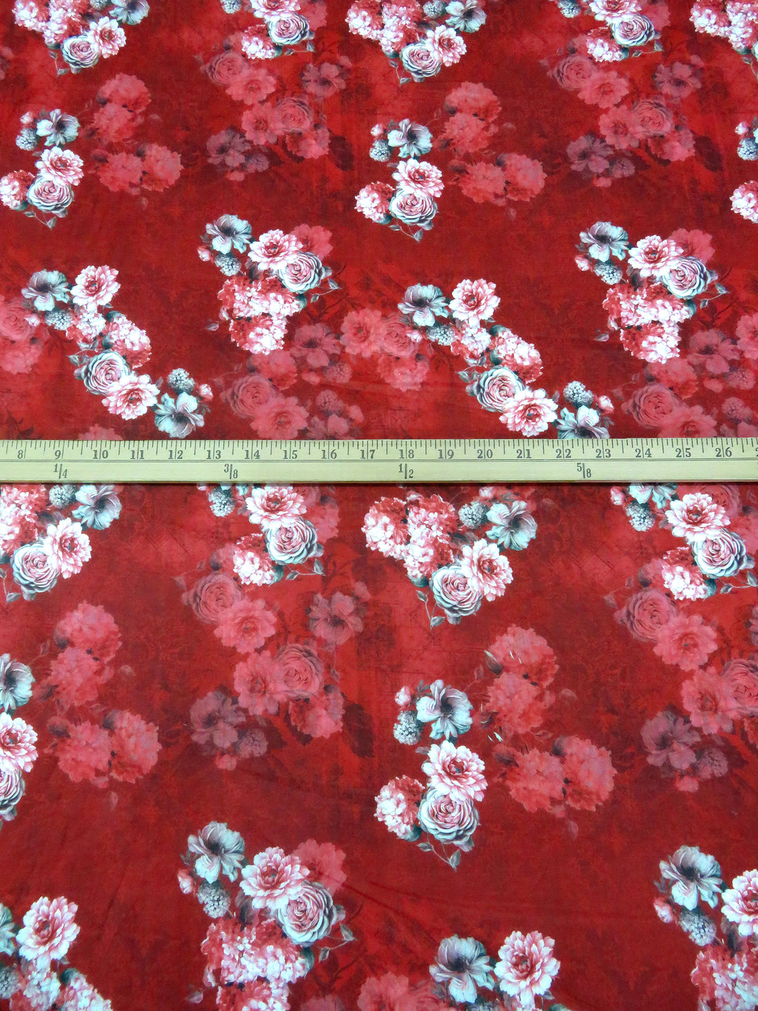 Sangria/White/Amaranth/Multi 100% Cotton Floral Print Voile 42W