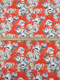 Vermilion/Deer/White/Multi 100% Cotton Floral Bunch Print Lawn 43W