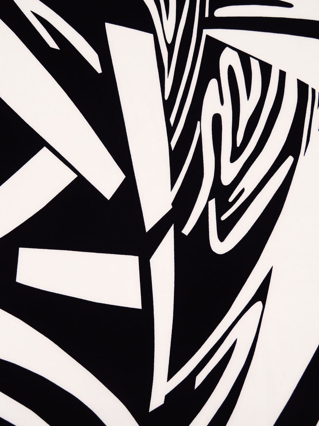 Warm White/Black Polyester/Lycra Abstract Print FTY Knit 58W