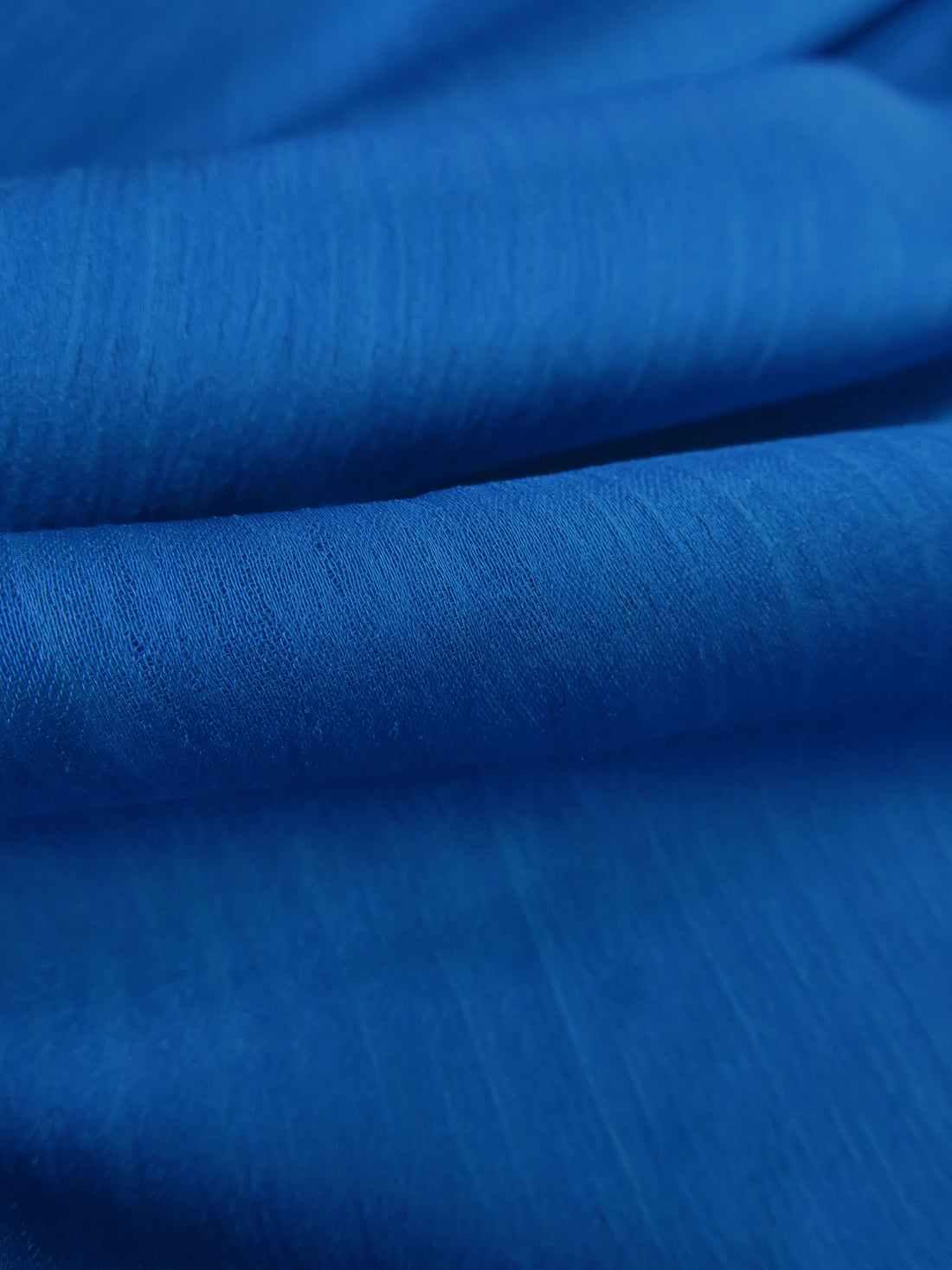 Cobalt Blue 100% Polyester Crinkle Satin-Faced Chiffon - NY Designer - 60W