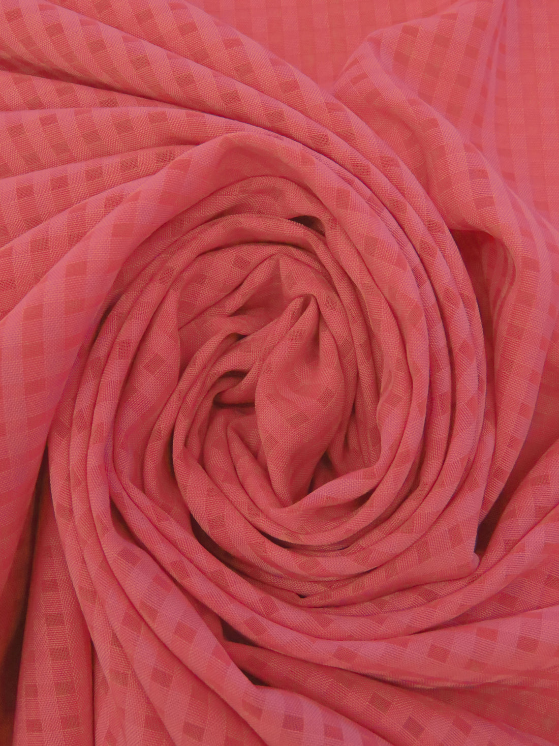 Raspberry Pudding 100% Polyester Small Gingham Sheer Blouse Weight Woven - NY Designer - 58W