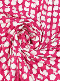Fandango Pink/White Polyester/Lycra Rugged Dots Print ITY Knit 58W