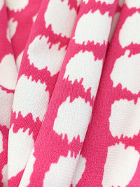 Fandango Pink/White Polyester/Lycra Rugged Dots Print ITY Knit 58W