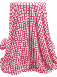 Fandango Pink/White Polyester/Lycra Rugged Dots Print ITY Knit 58W