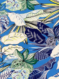 Pacific Blue/White/Canary/Multi Polyester/Lycra Stylized Floral Print ITY Knit 58W