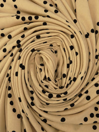 Earth Yellow/Black Polyester/Lycra Dotted Loops Print ITY Knit 58W