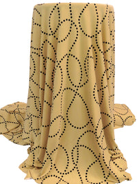 Earth Yellow/Black Polyester/Lycra Dotted Loops Print ITY Knit 58W