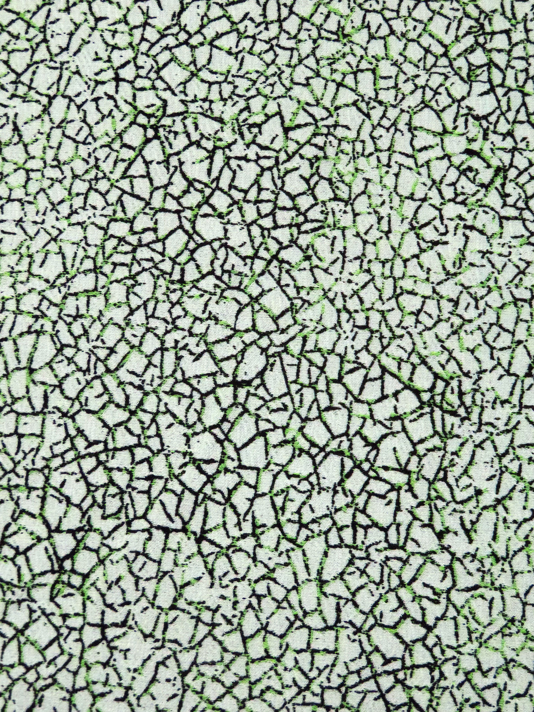 Italian Ice/Black/Light Green 100% Polyester Distressed Weave Jacquard Suiting - NY Designer - 44W